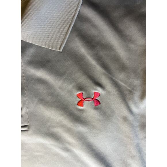 Under Armour Men’s Shirt Gray Size 2XL Loose Heat Gear Polo Shirt Men's - Picture 3 of 8